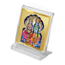 Load image into Gallery viewer, Diviniti 24K Gold Plated Vishnu Laxmi Frame For Car Dashboard, Home Decor, Puja, Gift (5.8 x 4.8 CM)
