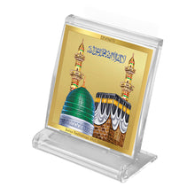 Load image into Gallery viewer, Diviniti 24K Gold Plated Mecca Madina Frame For Car Dashboard, Home Decor Showpiece, Gift (5.8 x 4.8 CM)
