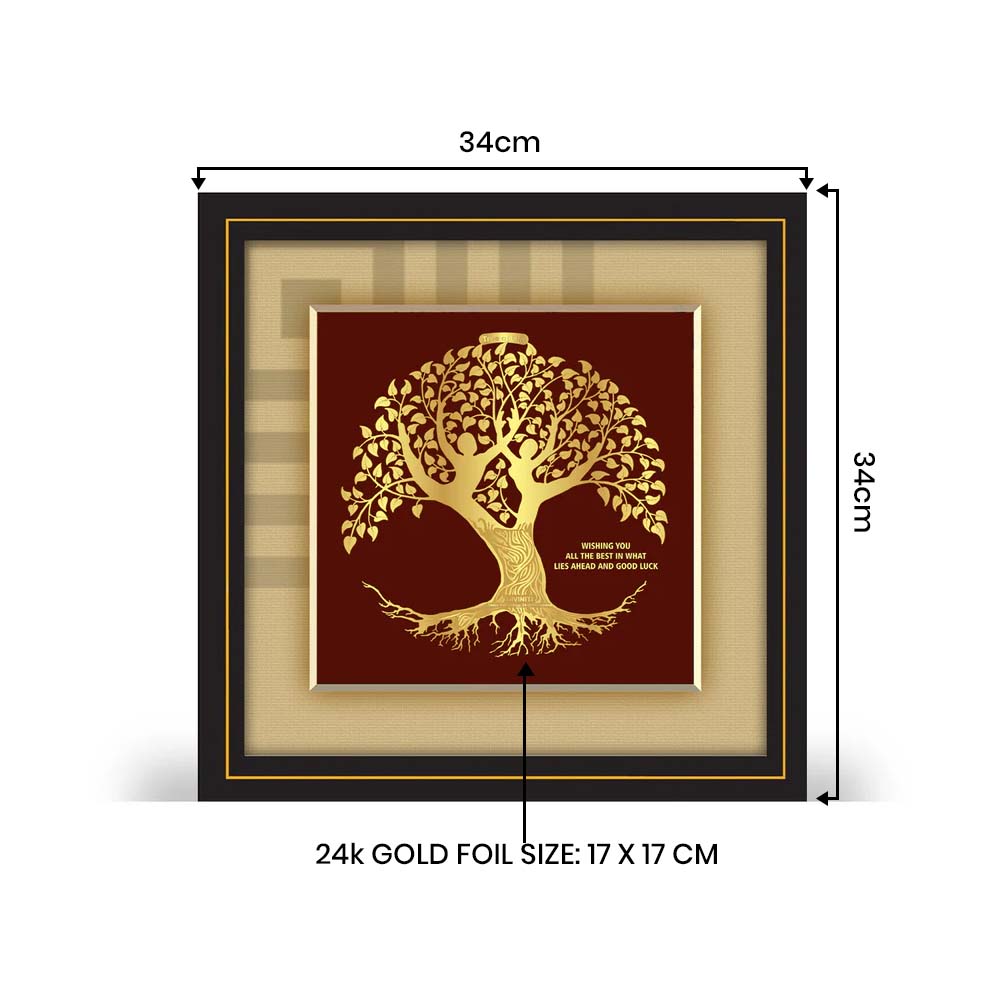 24K Gold Plated Tree of Life Diviniti Customized Memento For Wedding Gift