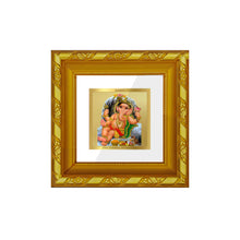 Load image into Gallery viewer, DIVINITI 24K Gold Plated Bal Ganesha Photo Frame For Home Decor, TableTop, Gift (10.8 X 10.8 CM)
