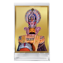 Load image into Gallery viewer, Diviniti 24K Gold Plated Khatu Shyam Frame For Car Dashboard, Home Decor, Table Top, Gift (11 x 6.8 CM)
