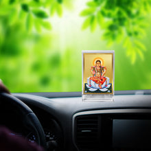 Load image into Gallery viewer, Diviniti 24K Gold Plated Tripura Devi Frame For Car Dashboard, Home Decor, Table Top, Puja, Gift (11 x 6.8 CM)

