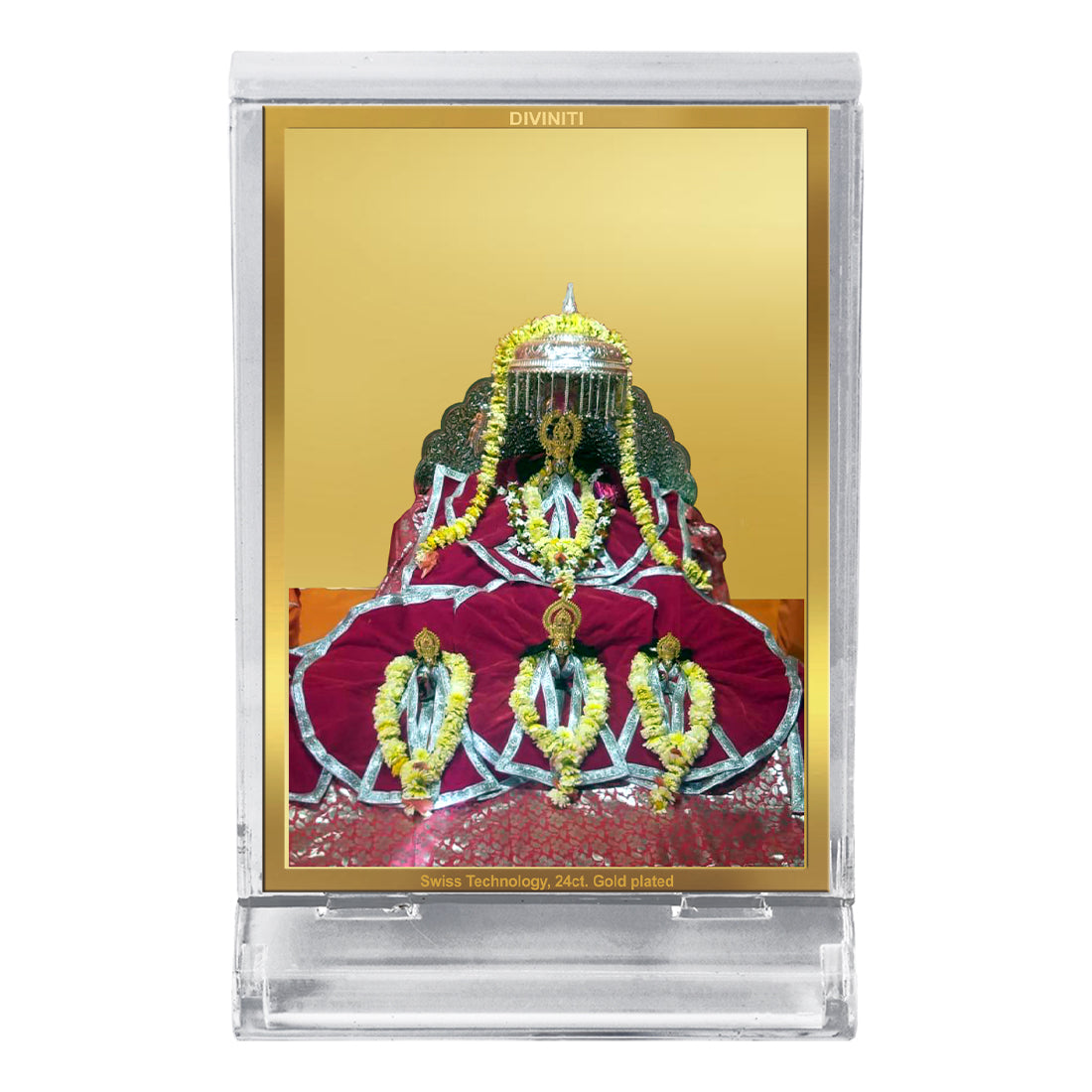 Diviniti 24K Gold Plated Foil Ram Lalla Frame For Car Dashboard, Home Decor Showpiece, Table (11 x 6.8 CM)