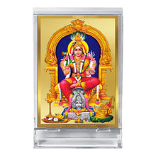 Load image into Gallery viewer, Diviniti 24K Gold Plated Karumariamman Frame For Car Dashboard, Home Decor, Table, Prayer (11 x 6.8 CM)
