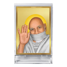Load image into Gallery viewer, Diviniti 24K Gold Plated Acharya Tulsi Frame For Car Dashboard, Home Decor, Table Top, Gift (11 x 6.8 CM)
