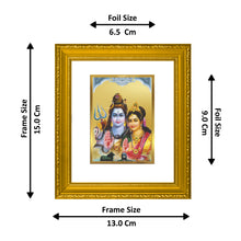 Load image into Gallery viewer, DIVINITI Shiva Parivar-3 Gold Plated Wall Photo Frame| DG Frame 101 Size 1 Wall Photo Frame and 24K Gold Plated Foil| Religious Photo Frame Idol For Prayer, Gifts Items (15CMX13CM)
