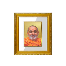 Load image into Gallery viewer, DIVINITI Pramukh Swami Gold Plated Wall Photo Frame| DG Frame 101 Size 1 Wall Photo Frame and 24K Gold Plated Foil| Religious Photo Frame Idol For Prayer, Gifts Items (15CMX13CM)
