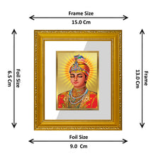 Load image into Gallery viewer, DIVINITI Guru Har Krishan Gold Plated Wall Photo Frame| DG Frame 101 Wall Photo Frame and 24K Gold Plated Foil| Religious Photo Frame Idol For Prayer, Gifts Items (15.5CMX13.5CM)
