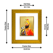 Load image into Gallery viewer, DIVINITI Guru Gobind Singh Gold Plated Wall Photo Frame| DG Frame 101 Wall Photo Frame and 24K Gold Plated Foil| Religious Photo Frame Idol For Prayer, Gifts Items (15.5CMX13.5CM)
