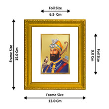 Load image into Gallery viewer, DIVINITI Guru Gobind Singh Gold Plated Wall Photo Frame| DG Frame 101 Wall Photo Frame and 24K Gold Plated Foil| Religious Photo Frame Idol (15.5CMX13.5CM)
