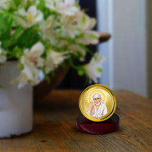 Load image into Gallery viewer, Diviniti 24K Gold Plated Sai Baba Frame For Car Dashboard, Home Decor, Table (5.5 x 5.0 CM)
