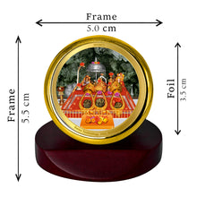 Load image into Gallery viewer, Diviniti 24K Gold Plated Mata Ka Darbar Frame For Car Dashboard, Home Decor, Puja Room (5.5 x 5.0 CM)
