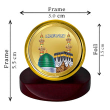 Load image into Gallery viewer, Diviniti 24K Gold Plated Mecca Madina Frame For Car Dashboard, Home Decor Showpiece (5.5 x 5.0 CM)
