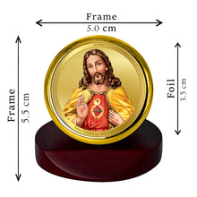 Load image into Gallery viewer, Diviniti 24K Gold Plated Jesus Christ Frame For Car Dashboard, Home Decor, Table Top, Gift (5.5 x 5.0 CM)

