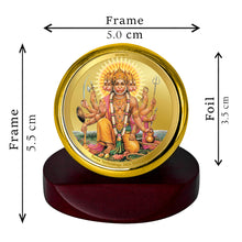 Load image into Gallery viewer, Diviniti 24K Gold Plated Panchmukhi Hanuman Frame For Car Dashboard, Home Decor, Worship (5.5 x 5.0 CM)
