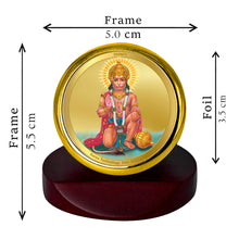 Load image into Gallery viewer, Diviniti 24K Gold Plated Hanuman Ji Frame For Car Dashboard, Home Decor, Table, Gift, Puja (5.5 x 5.0 CM)
