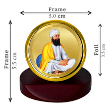 Load image into Gallery viewer, Diviniti 24K Gold Plated Guru Tegh Bahadur Ji Frame For Car Dashboard, Home Decor, Table, Gift (5.5 x 5.0 CM)
