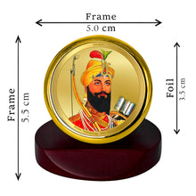 Load image into Gallery viewer, Diviniti 24K Gold Plated Guru Gobind Singh Frame For Car Dashboard, Home Decor, Table Top, Gift (5.5 x 5.0 CM)
