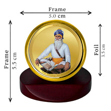 Load image into Gallery viewer, Diviniti 24K Gold Plated Baba Deep Singh Frame For Car Dashboard, Home Decor Showpiece (5.5 x 5.0 CM)
