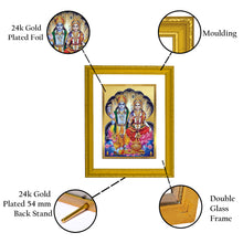 Load image into Gallery viewer, Diviniti 24K Gold Plated Vishnu Laxmi Photo Frame For Home Decor, Wall Decor, Gift, Puja Room (20.8 x 16.7 CM)

