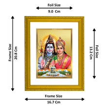 Load image into Gallery viewer, Diviniti 24K Gold Plated Shiva Parvati Photo Frame For Home Decor, Wall Hanging, Table, Puja, Gift (20.8 x 16.7 CM)
