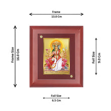 Load image into Gallery viewer, Diviniti 24K Gold Plated Gayatri Mata Photo Frame For Home Decor, Wall Hanging, Worship, Gift (16 x 13 CM)
