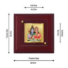 Load image into Gallery viewer, Diviniti 24K Gold Plated Shiv Parvati Photo Frame For Home Decor, Table Tops, Puja, Festival Gift (10 x 10 CM)

