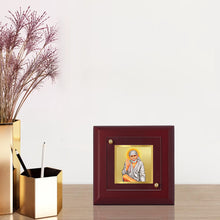 Load image into Gallery viewer, Diviniti 24K Gold Plated Sai Baba Photo Frame For Home Decor Showpiece, Table Top &amp; Gift (10 x 10 CM)
