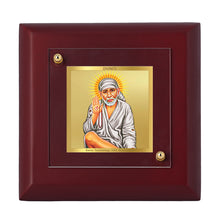 Load image into Gallery viewer, Diviniti 24K Gold Plated Sai Baba Photo Frame For Home Decor Showpiece, Table Top &amp; Gift (10 x 10 CM)
