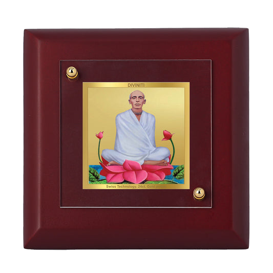 Diviniti 24K Gold Plated Ram Thakur Photo Frame Peace, Harmony for Home Decor, Puja Room, Table Top, Gift |  MDF Size 1A (10x10 CM)