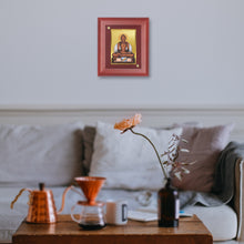 Load image into Gallery viewer, DIVINITI Mahavira Gold Plated Wall Photo Frame, Table Decor| MDF 2 Wooden Wall Photo Frame and 24K Gold Plated Foil| Religious Photo Frame Idol For Pooja, Gifts Items (20.0CMX16.0CM)
