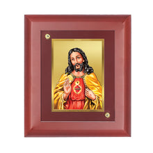 Load image into Gallery viewer, DIVINITI Jesus Gold Plated Wall Photo Frame, Table Decor| MDF 2 Wooden Wall Photo Frame and 24K Gold Plated Foil| Religious Photo Frame Idol For Prayer, Gifts Items (20.0CMX16.0CM)
