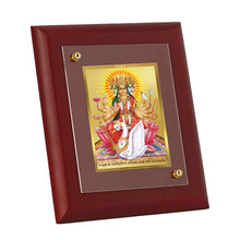 Load image into Gallery viewer, DIVINITI Gayatri Mata Gold Plated Wall Photo Frame, Table Decor| MDF 2 Wooden Wall Photo Frame and 24K Gold Plated Foil| Religious Photo Frame Idol For Pooja, Gifts Items (20.0CMX16.0CM)
