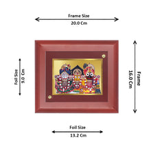 Load image into Gallery viewer, DIVINITI Jagannath Gold Plated Wall Photo Frame, Table Decor| MDF 2 Wooden Wall Photo Frame and 24K Gold Plated Foil| Religious Photo Frame, Gifts Items (20.0CMX16.0CM)
