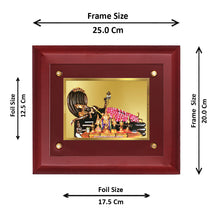 Load image into Gallery viewer, DIVINITI Vishnu-3 Gold-Plated Wall Photo Frame| MDF 2.5 Wooden Wall Frame with 24K Gold-Plated Foil| Religious Photo Frame Idol For Prayer, Gifts Items (25CMX20CM)
