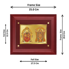 Load image into Gallery viewer, DIVINITI Padmavati Balaji Gold-Plated Wall Photo Frame| MDF 2.5 Wooden Wall Frame with 24K Gold-Plated Foil| Religious Photo Frame Idol For Prayer, Gifts Items (25CMX20CM)
