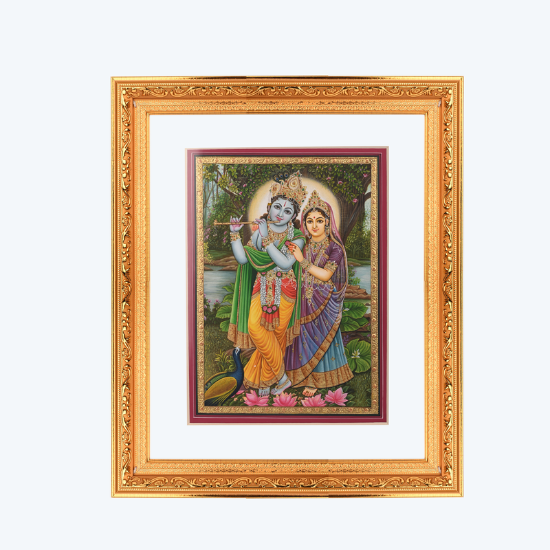 Handmade Radha With Krishna| Wall Decoration Painting with Divine Illustration| Stunning & Durable Wall Art| A Perfect Gift Option For Special Occasions