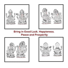 Load image into Gallery viewer, DIVINITI 999 Silver Plated Laxmi Ganesha Idol For Home Decor, Worship, Festival Gift (9.5 X 6.5 CM)
