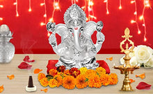 Load image into Gallery viewer, DIVINITI 999 Silver Plated Lord Ganesha Idol For Home Decor, Worship, Luxury Gift (9.5 X 7.5 CM)
