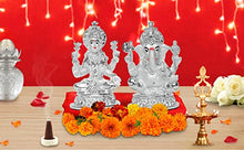 Load image into Gallery viewer, DIVINITI 999 Silver Plated Lakshmi Ganesha Idol For Home Decor, Diwali Gift, Puja Room (10 X 7 CM)

