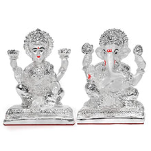 Load image into Gallery viewer, DIVINITI 999 Silver Plated Lakshmi Ganesha Idol For Home Decor, Diwali Gift, Puja Room (10 X 7 CM)
