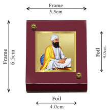 Load image into Gallery viewer, Diviniti 24K Gold Plated Guru Tegh Bahadur Ji Frame For Car Dashboard, Home Decor, Table (5.5 x 6.5 CM)
