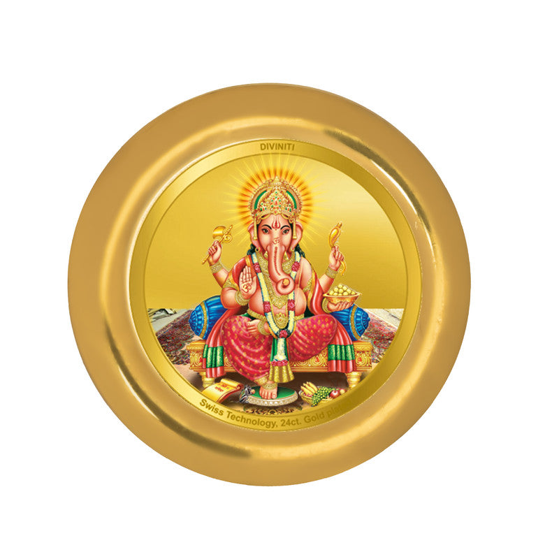 Diviniti 24K Gold Plated Lord Ganesha Coin (18mm)