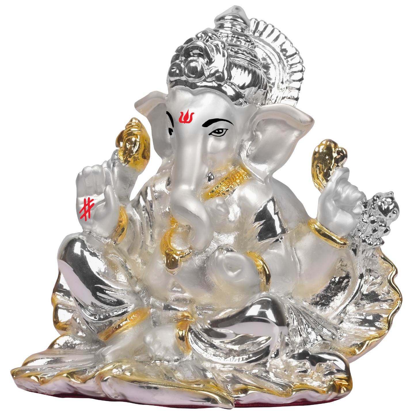 Diviniti 999 Silver-Plated Lord Ganesha Idol in Seep | Home, Office & Temple Décor | Prayer & Gift