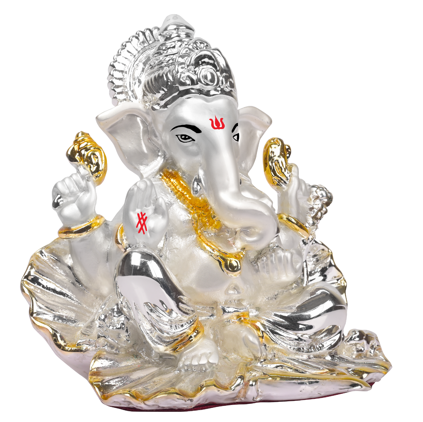 Diviniti 999 Silver-Plated Lord Ganesha Idol in Seep | Home, Office & Temple Décor | Prayer & Gift