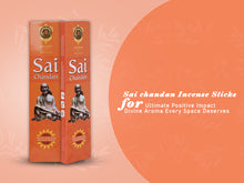 Load image into Gallery viewer, Diviniti Sai Chandan Incense Sticks| Incense Stick with Natural Fragrance| Sai Chandan Fragrance for Long-Lasting Aroma| Charcoal Free, 100% Natural (25GM X 12)
