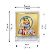 Load image into Gallery viewer, Diviniti 24K Gold Plated Vishnu Ji Frame For Car Dashboard, Home Decor, Puja, Gift (5.8 x 4.8 CM)
