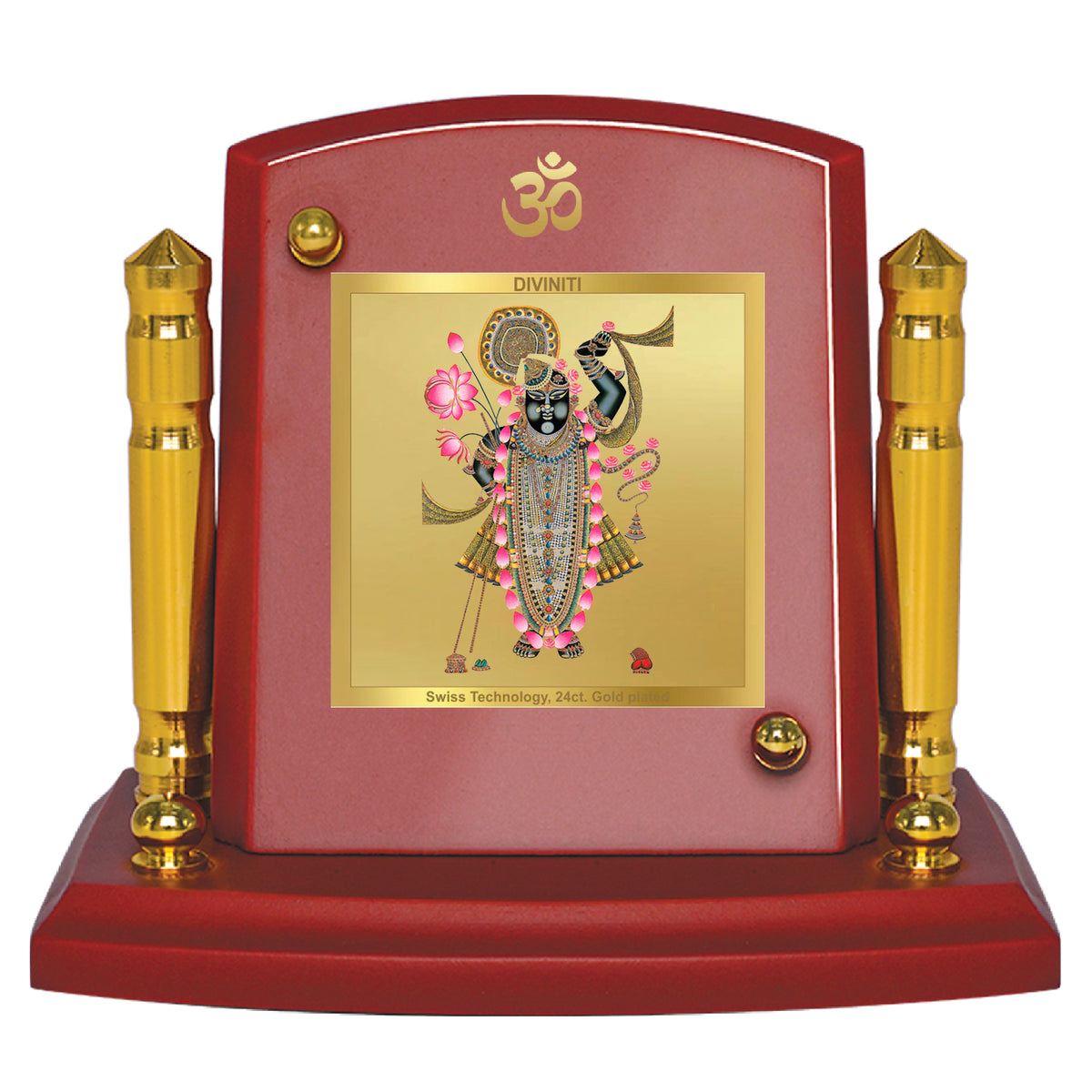 DIVINITI 24K Gold Plated Shrinathji Photo Frame For Home Decor, Car Da