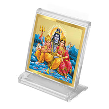 Load image into Gallery viewer, Diviniti 24K Gold Plated Shiv Parivar Frame For Car Dashboard, Home Decor, Puja Room (5.8 x 4.8 CM)
