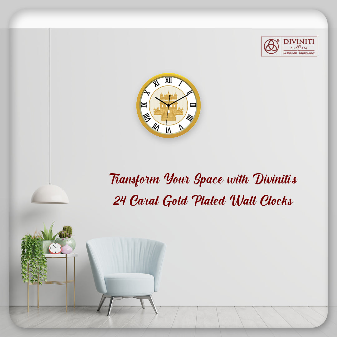 Elevate Your Space with 24 Carat Gold Plated Wall Clocks